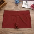 thumbnail image 5 of Venjoe Kids Girls Stretchy Booty Shorts Athletic Gymnastics Ballet Dance Shorts Gym Yoga Shorts Burgundy 8, 5 of 7