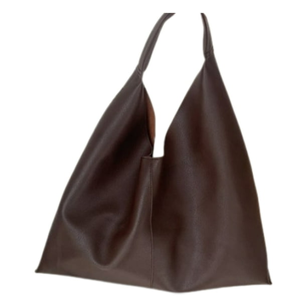 Bolso de asas de cuero PU Sonducket grande y elegante color café