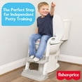 thumbnail image 6 of Fisher-Price™ Potty Training Seat with Step Stool Ladder, 2-in-1 Potty Training Toilet for Toddlers with Splash Guard, Anti-Slip Pads, Cushioned Seat (Gray), Children 18M and Up, 6 of 10