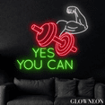 thumbnail image 4 of Glowneon Yes You Can Neon Sign, Fitness Room Led Sign, Gym Club Art, 4 of 4