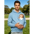 thumbnail image 5 of Hansber Men Kangaroo Hoodie for Dad and Baby Cozy Fabric Back Gear Weekend Morning Hooded Sweatshirt Blue M, 5 of 7