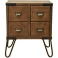 thumbnail image 6 of eHemco Antique Style 4-Drawer Storage End Table Side Table with Metal Hairpin Legs, Antique Walnut, 6 of 10