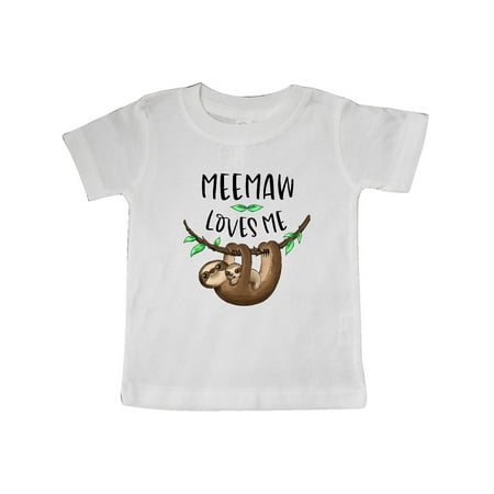 

Inktastic Meemaw Loves Me Cute Sloth and Baby Gift Baby Boy or Baby Girl T-Shirt