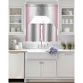 thumbnail image 3 of Pink Grey Swag Curtains for Living Room/Bedroom Windows, Gray Farmhouse Modern Rustic Kitchen Curtains and Valances Set 36 Inch Length, Light Filtering Swags Valance Curtain Panels, 3 of 5