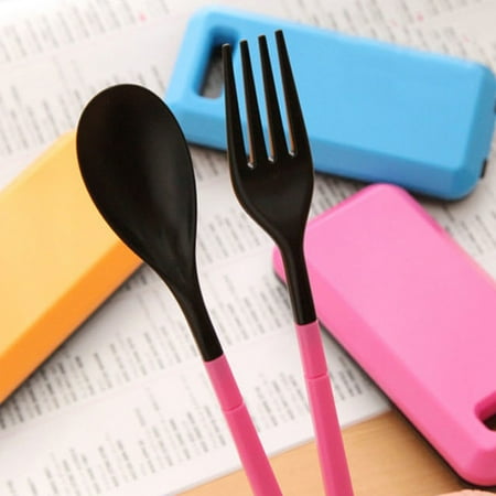 

Visland 3PCS Portable Cutlery Style Healthy Eco-Friendly Wheat Straw Spoon Chopstick Fork Tableware set for Travel Picnic Camping or Just for Daily Use