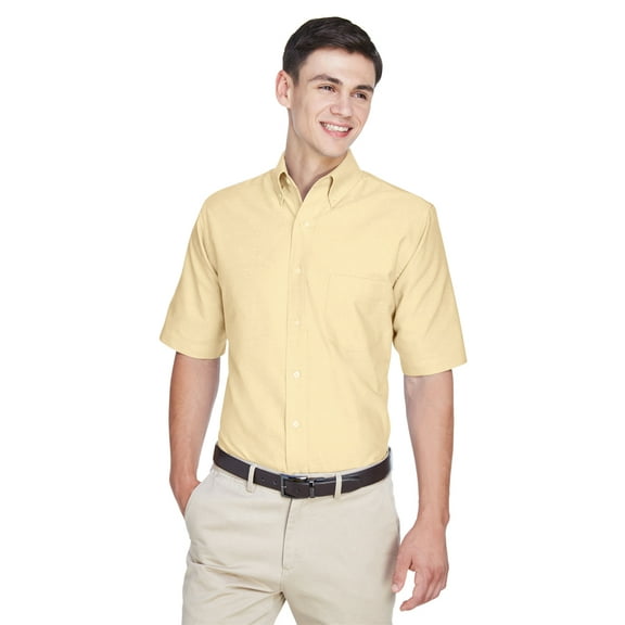 UltraClub Men's Classic Wrinkle-Resistant Short-Sleeve Oxford