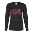 thumbnail image 2 of Wild Bobby Breast Cancer Awareness Pink Tree Words of Encouragement Breast Cancer Awareness Women Graphic Long Sleeve Tee, Black, Small, 2 of 6