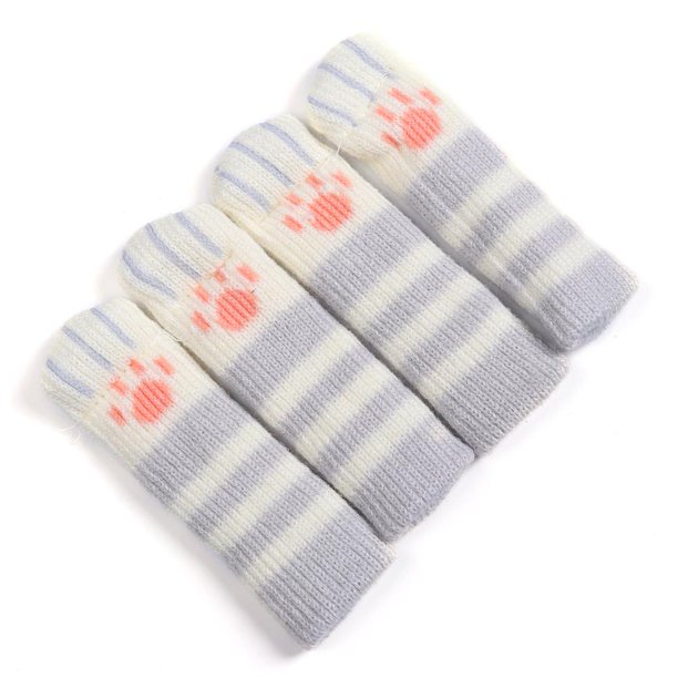 4 unids/set gato silla pies calcetín espesar antideslizante pata de la mesa cubierta de punto (A) Likrtyny Para estrenar
