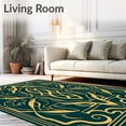 thumbnail image 2 of ODIKA 4'x6' Machine Washable Non-Slip Area Rug, Verdant Tiger Stripe Interlocking Design with Art Influence High Traffic Rug with Pad, Green, 530040, 2 of 8
