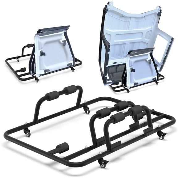 POFENZE Jeep Door Storage Cart Hardtop Carrier for 1976-2025 Jeep Wrangler JK JL YJ TJ JKU JLU