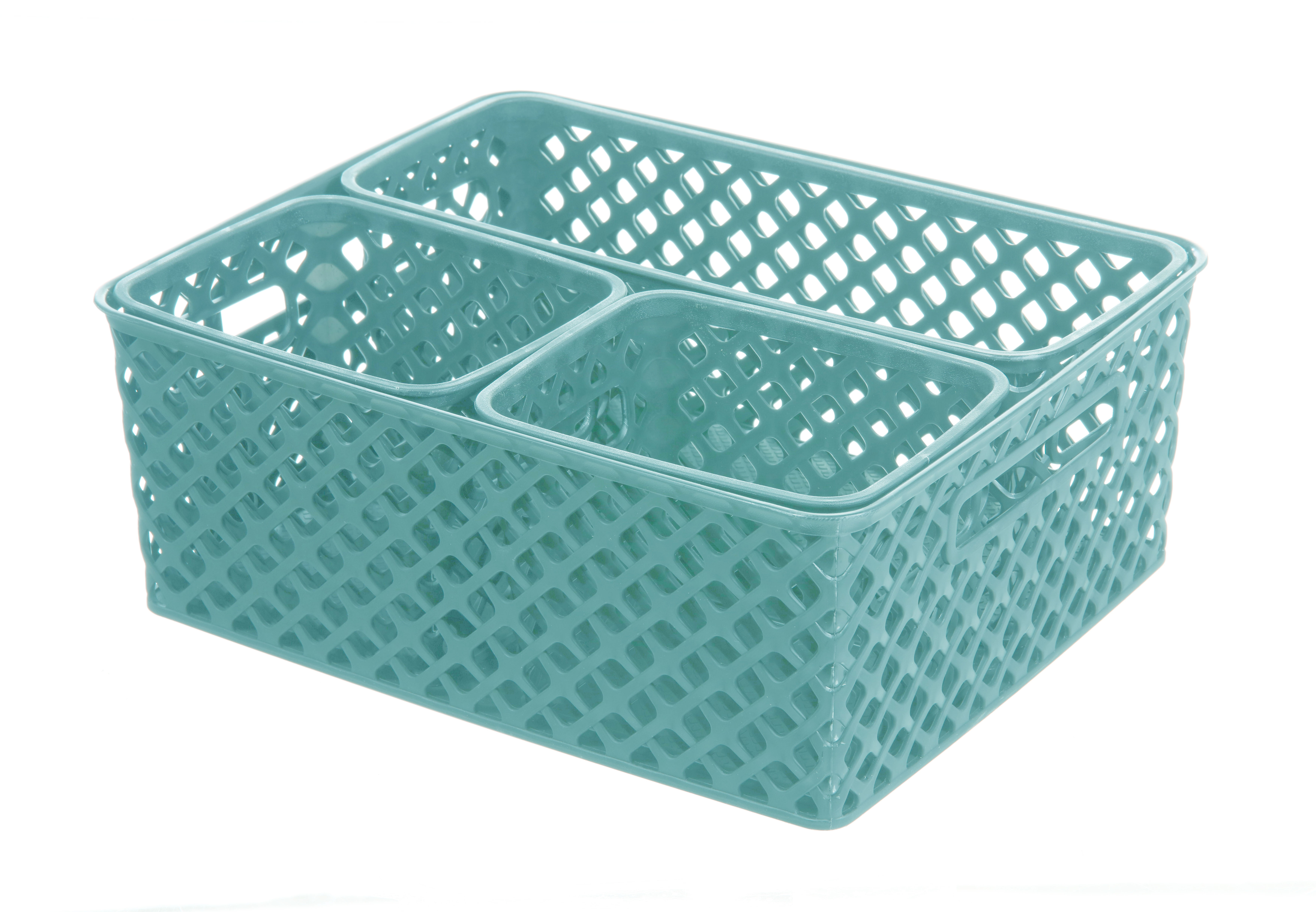 8 Piece Decorative Basket Set, Teal Sachet