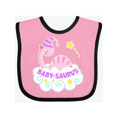 

Inktastic Baby-Saurus Cute Pink Dinosaur on a Cloud Gift Baby Boy or Baby Girl Bib