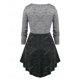 thumbnail image 2 of Camiseta Irregular Diseño Teñido Espacio Rosegal  Mangas largas de talla grande, 2 of 5