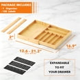 thumbnail image 2 of PLUMEBAY Bamboo Silverware Drawer Organizer with Labels, Expandable Kitchen Utensil Tray for Cutlery, Spoons and Knives, 10 Slot Drawer Organizer (Natural), 2 of 7