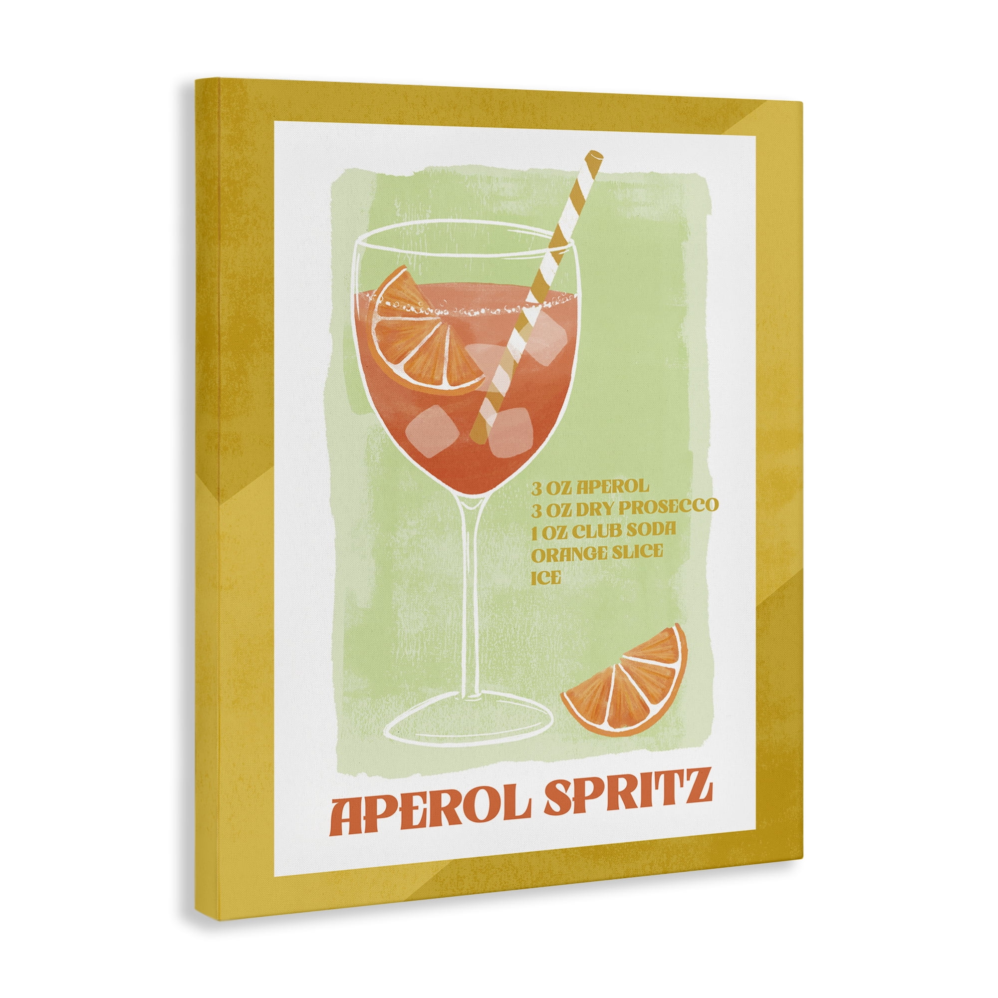 Stupell Industries Retro Aperol Spritz Recipe Food & Beverage Painting Wrapped Canvas Art Print Wall Art, 16 x 20