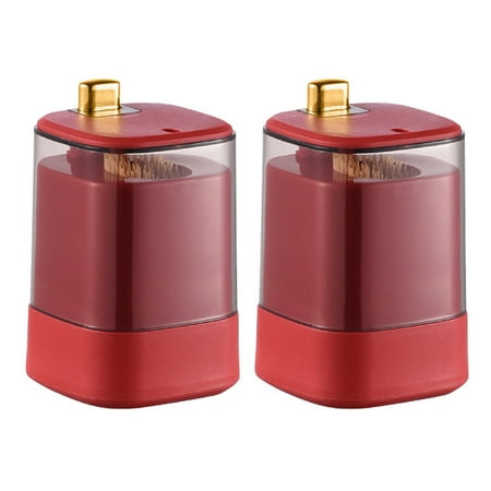 

Toothpick Holder Light Luxury Toothpick Dispenser Living Room Toothpick Jar Portable Toothpick Storage Box Red