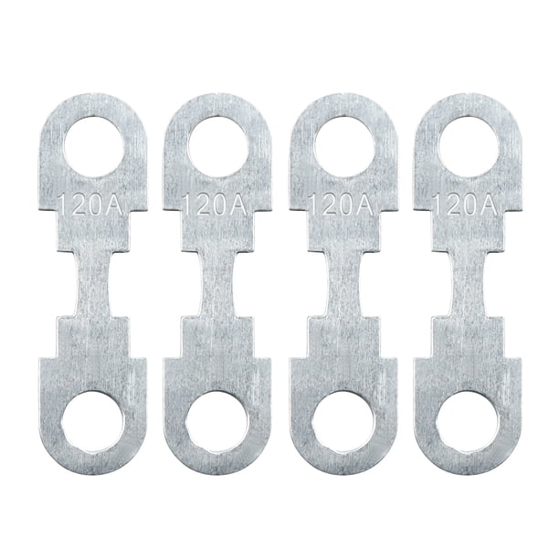 4pcs 120a fusible plano tira metal tono plateado para auto automotriz dc 32 v universal