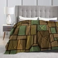 thumbnail image 3 of DouZhe Ultra-Soft Micro Fleece Lightweight Flannel Bed Blanket, Geometric Rock Wall Tiles Print Cozy Warm Throw Blankets, 60"x50", 3 of 7