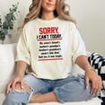 thumbnail image 2 of Funny Excuse Statement for Busy People, Ivory Comfort Colors T-Shirt, Large, 2 of 3