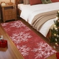 thumbnail image 2 of GlowSol 2'x8' Christmas Kitchen Runner Rug Indoor Non-Slip Bedsides Runner Rug Soft Christmas Snowflakes Area Rug for Hallway Laundry Room, Red, 2 of 7