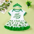 thumbnail image 2 of Youmylove Infant Baby Girl My 1St St. Patrick's Day Outfit Short Sleeve Bodysuit + Green Tutu Dress Bow Headband 3Pcs Clothes 3-6 Months, 2 of 5