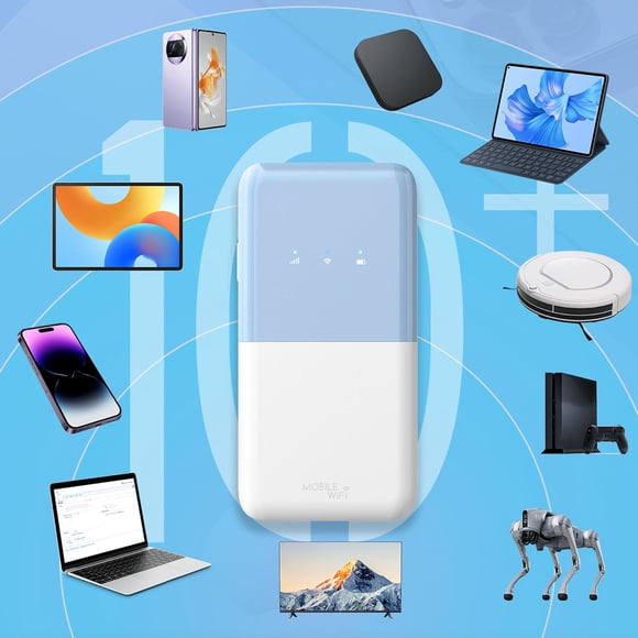 Enrutador De Punto De Acceso Móvil 4G LTE, WiFi Portátil De Alta Velocidad De 300Mbps Para Viajes, SIM Dual, 10 Del Dispositivo, Conectividad De La Batería Larga, Compatibilidad