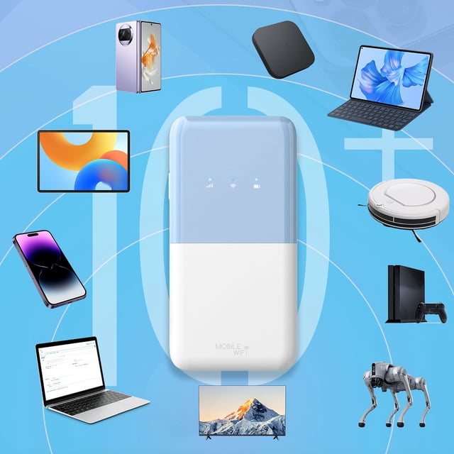 Enrutador De Punto De Acceso Móvil 4G LTE, WiFi Portátil De Alta Velocidad De 300Mbps Para Viajes, SIM Dual, 10 Del Dispositivo, Conectividad De La Batería Larga, Compatibilidad