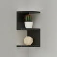 thumbnail image 2 of Corner Shelf, Wall Mounted Storage Organizer with Multiple Compartments, No Drill Floating Bookshelf for Living Room Bedroom Kitchen Cabinet, 2 of 6