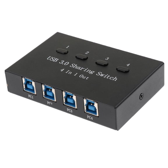 USB 3.0 Manual g Switch 4 Computers Devices Peripheral Switcher For Mouse, Keyboard, , , PC