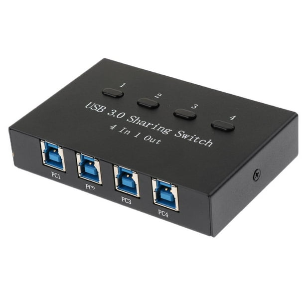 USB 3.0 Switch Switch 4 Puertos USB Peripheral Switcher Adaptador Caja Hub quatre en
