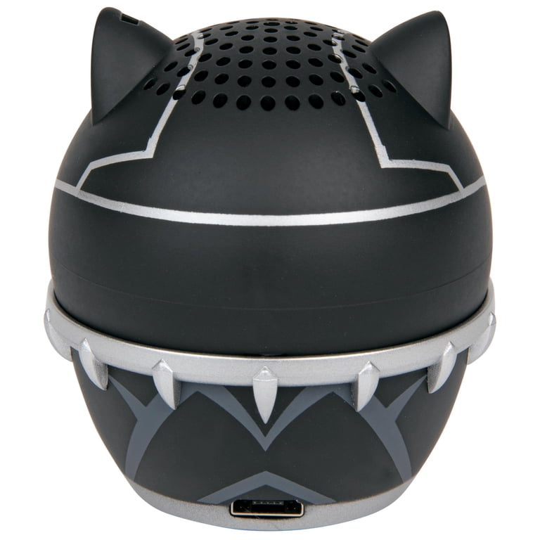 Bitty Boomers Marvel Black Panther – Mini Bluetooth Luidspreker – 5 Cm Hoog – Bluetooth 5.0 – Tot 30 Meter Bereik – 4+ Uur Speeltijd – Draadloos Stereo Koppelbaar – Incl. MicroUSB En Riem