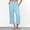 Light Blue, variant on Fesfesfes Women's Cropped Wide-Leg Pants Summer Trendy Solid Color Elastic Drawstring Waist 3/4 Length Trousers Casual Outdoor Wearing(Army Green,XL)