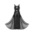 thumbnail image 3 of TiaoBug Combinaison à Sequins pour Filles Combinaisons Sans Manches Robe Maxi en Chiffon Combinaisons pour 7-14 Ans Noir 8, 3 of 6