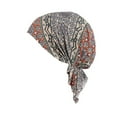 thumbnail image 4 of Chuancc Pre-Tied Turban Headwear Ladies Ethnic Hat Scarf For Women Head Wrap Soft Braid Hair Cover Headwear For Women Pre Tied Cancer Caps Chemo Headwear For Women B One Size, 4 of 4