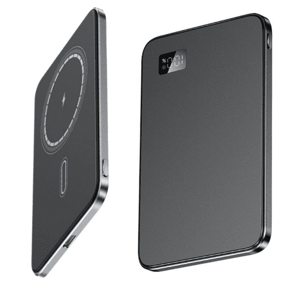Kepeak Magnetic Wireless Portable Charger, Power Bank Compatible with Mag-Safe 5000mAh,20W PD Fast Charging, 15W Wireless Charger, USB-C Bi-Directional,Black