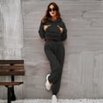 thumbnail image 2 of Women Sweatsuits Sets 2 Piece Outfits Cropped Hoodie Sweatshirt and Sweatpants Matching Joggers Tracksuit with Pockets Womens Clothes, 2 of 7