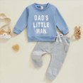 thumbnail image 2 of NOLDARES Toddler Boy Girl Clothes Long Sleeve Graphic Crewneck Sweatshirt Sweatpants Casual Fall Winter Outfits 2Pcs Set Size:2-3 Y,Blue, 2 of 6