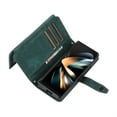 thumbnail image 6 of Allytech Wallet Case for Samsung Galaxy Z Fold5, Galaxy Z Fold5 Cover, Zipper Pocket Multiple Cards Holder Hand Wrist Strap Shockproof Phone Case for Galaxy Z Fod 5 - Darkgreen, 6 of 9