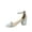 Silver, variant on Nataly-06 Open Toe Ankle Strap Buckle Low Chunky Heels Causal Sandals Shoes ( Yellow, 6.5 )