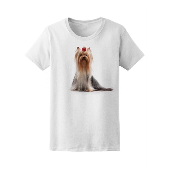 Yorkie Puppy Dog T-Shirt Women -Image by Shutterstock, Female x-Large