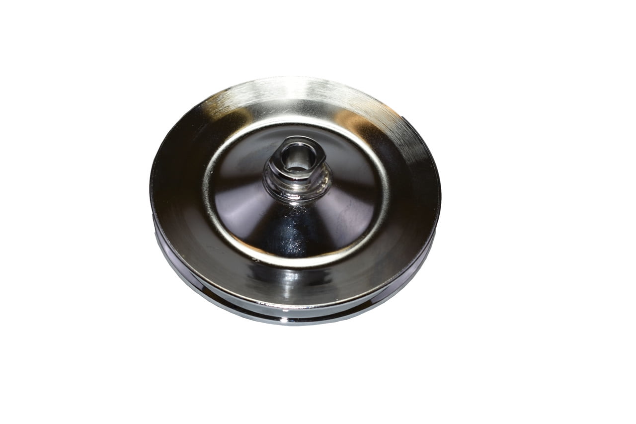 Chrome Steel Chevy Gm Key Way Power Steering Pump Pulley 2 Groove
