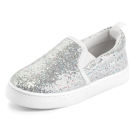 Bocca Kid s Slip on Sneakers Grey Girls Canvas Walking Shoes Size 2