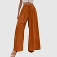 thumbnail image 4 of Byworldtasic Womens Trousers Womens Casual Loose Fit Palazzo Pants Elastic High Waist Lounge Long Pajama Wide Leg Trousers, 4 of 8