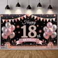 thumbnail image 5 of Pink Theme Happy 18th Banner Gold Sparkle 18th Birthday Display Balloon Decor Gift Box Design Birthday Backdrop for 18th Birthday Party Adult Celebration Sweet 18 Event, 5 of 9