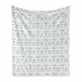 thumbnail image 1 of Bicycle Soft Flannel Fleece Blanket, Diverse Size Repeating Nostalgic Bikes with Heart and Leaf Motifs Hipster Art, Cozy Plush for Indoor and Outdoor Use, 60" x 80", Soft Pink Blue, by Ambesonne, 1 of 6