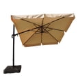 thumbnail image 3 of Island Umbrella Santorini II 10' Square Cantilever Umbrella with Valance, Sunbrella Acrylic Fabric with Base, 3 of 6