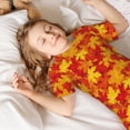 thumbnail image 4 of Balery Vintage maple leaves autumn Conjunto de Pijama Infantil de Manga Corta con Estampado – Ropa de Dormir de Algodón Suave-Medium, 4 of 5