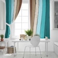 thumbnail image 5 of Fsddascl Aqua Teal Blackout Curtains for Bedroom/Living Room, Thermal Insulated Kitchen Curtains, Farmhouse Wood Grain Vintage Brown Striped Grommet Darkening Window Treatment Drapes 52"x84"x2, 5 of 6