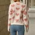 thumbnail image 4 of Cute Christmas Sweaters for Women 2025 Long Sleeve Crewneck Love Heart Knitted Pullover Sweater Jumper Tops, 4 of 5