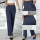 thumbnail image 1 of Pincandy Women's Solid Color Gabardine Pants - Elastic Waist with Unique Leg Line Design, Loose Fit with Side Pockets, Ideal for Casual & Active Lifestyles, 1 of 7
